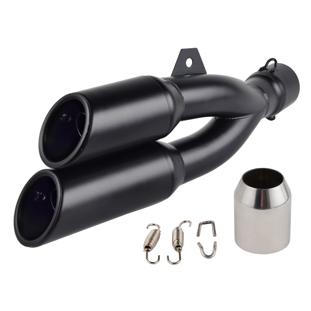 51mm Universal Motorcycle Dual Black GP Exhaust Muffler Slip